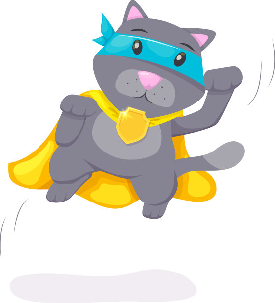 穿着超级英雄披风的可爱超级英雄小动物图片下载