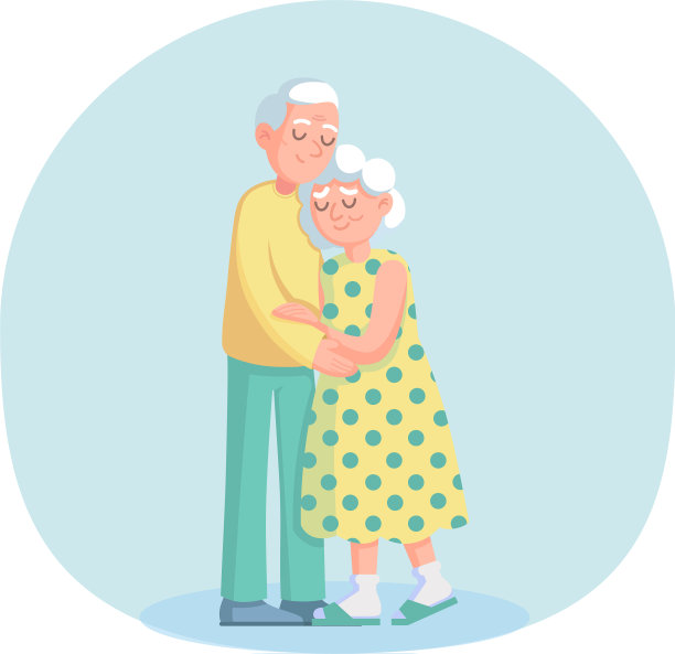 一对老男女站在一起图片下载