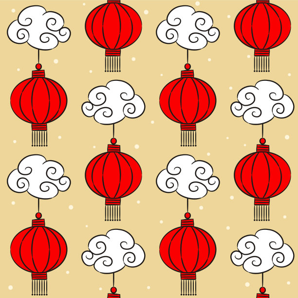 无缝图案与手绘卷云和图片下载