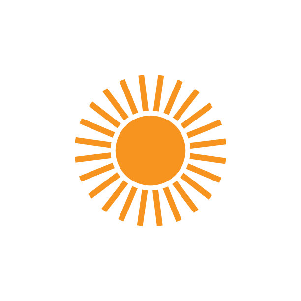 太阳光束简单的几何符号标志图片下载