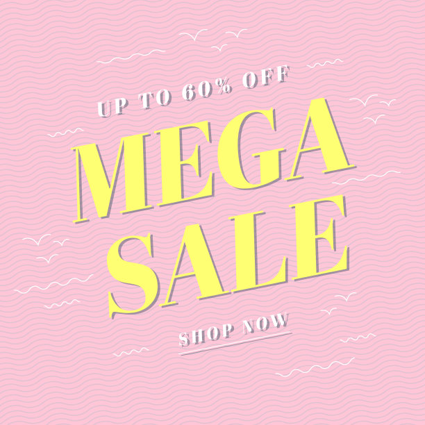 Mega sale横幅模板设计图片下载