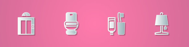 集纸剪提升抽水马桶和牙刷图片下载