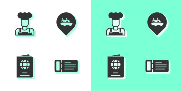 订好船票厨师护照和地点图片下载