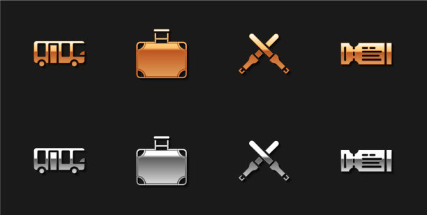 设置机场巴士旅行箱编组棒和图片下载