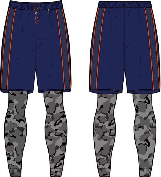 运动短裤与伪装压缩紧身衣图片下载