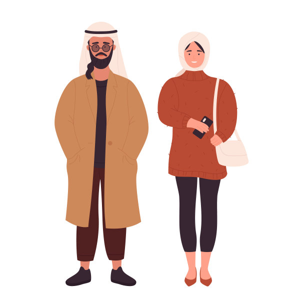 穆斯林现代青年夫妇阿拉伯青年男子图片下载