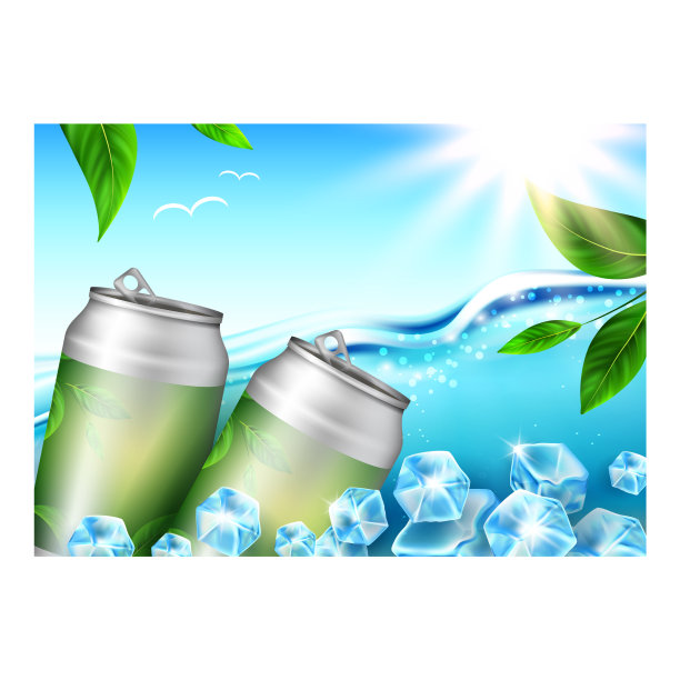 绿茶饮品创意宣传横幅图片下载