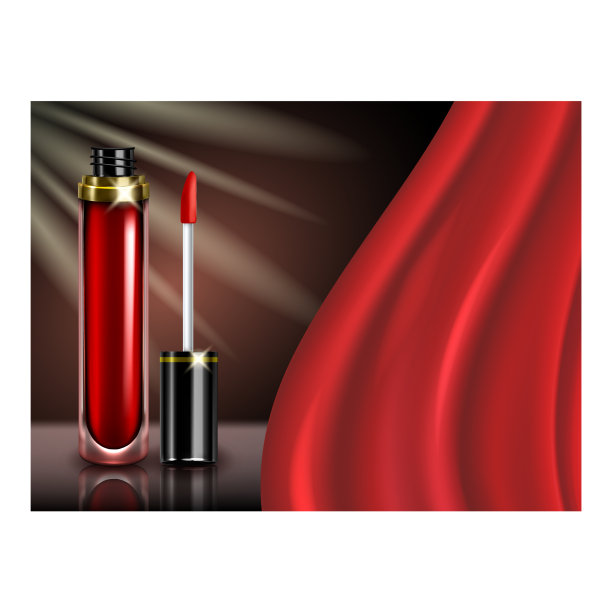 口红容器和刷子宣传海报图片下载