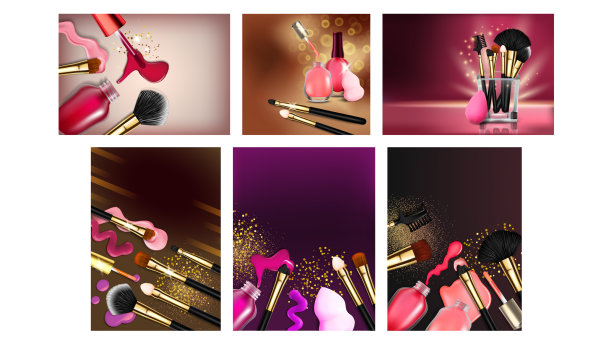 美容美发创意广告横幅套装图片下载