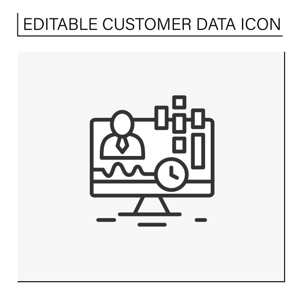 实时客户数据线图标图片下载