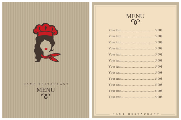 餐厅的菜单设计图片下载