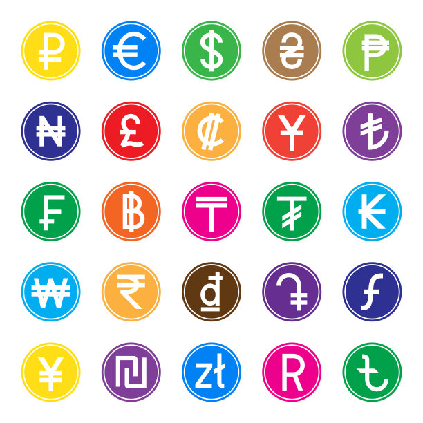 不同国家货币符号合集图片下载