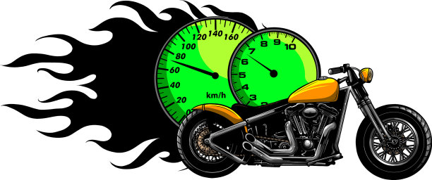 有火焰的摩托车运动图片下载