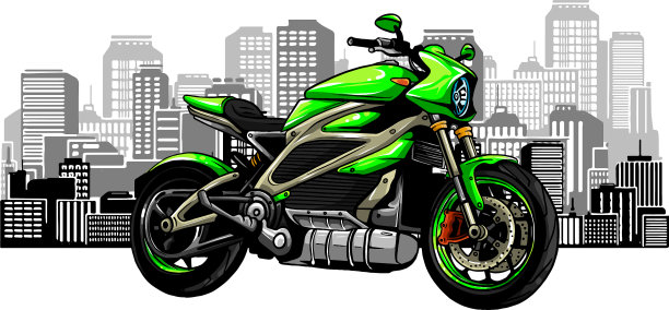 城市景观与快速摩托车图片下载