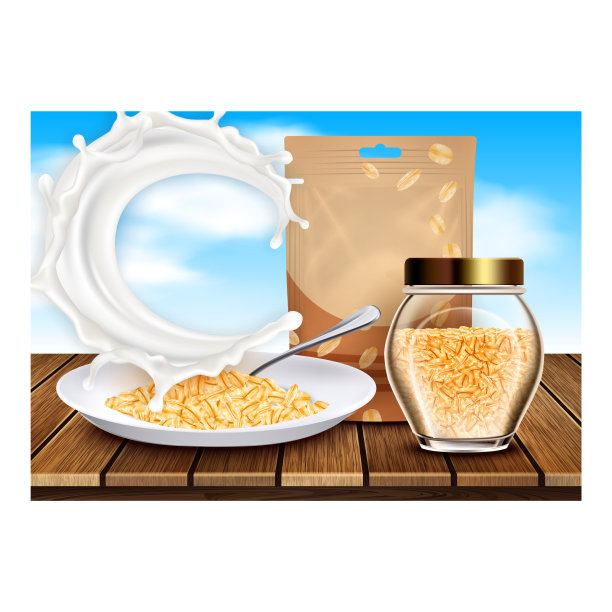 鲜亮的麦片宣传画图片下载