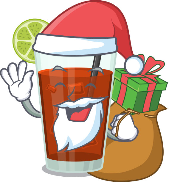 卡通设计古巴自由鸡尾酒圣诞老人图片下载