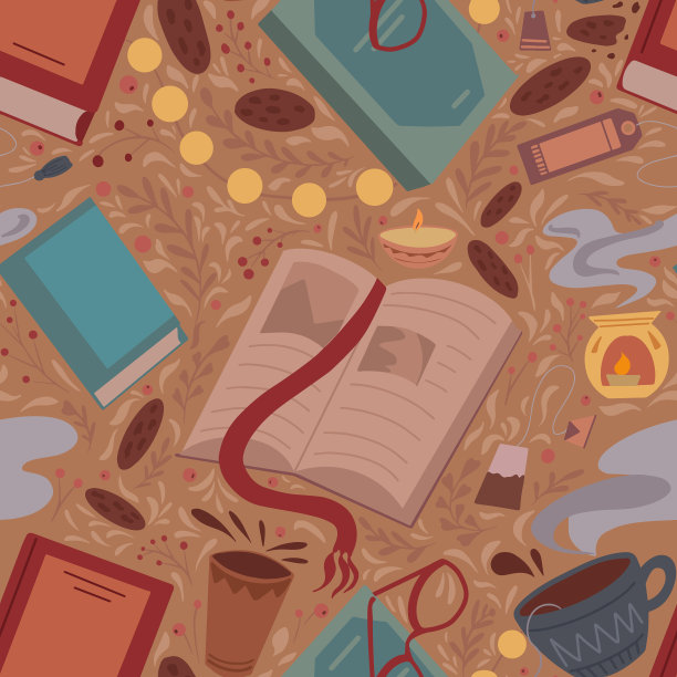 无缝图案平书杯图片下载