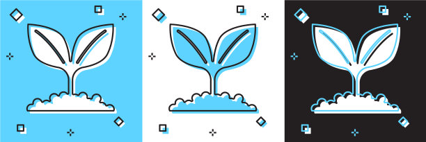 设置工厂图标隔离在蓝色和白色黑色图片下载