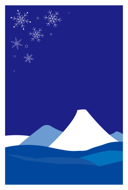 冬天在日本发行的贺卡。图片下载