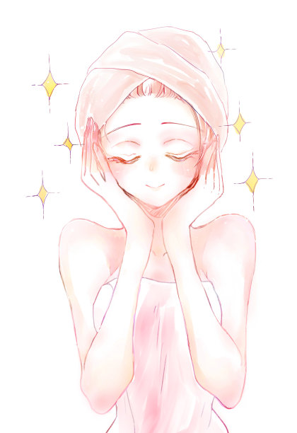 洗完澡后美容的女人图片下载