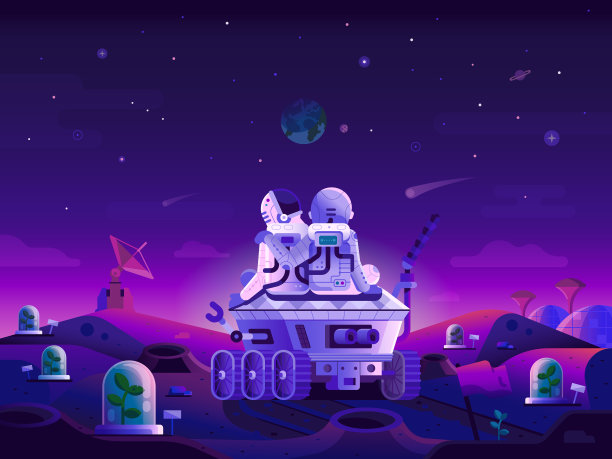 太空任务中的火星殖民地概念图片下载