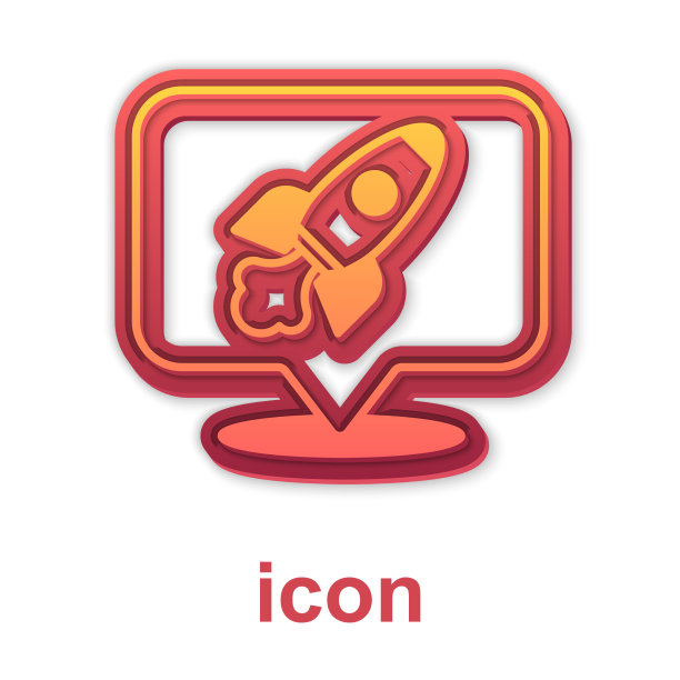 金色火箭船图标孤立在白色背景图片下载