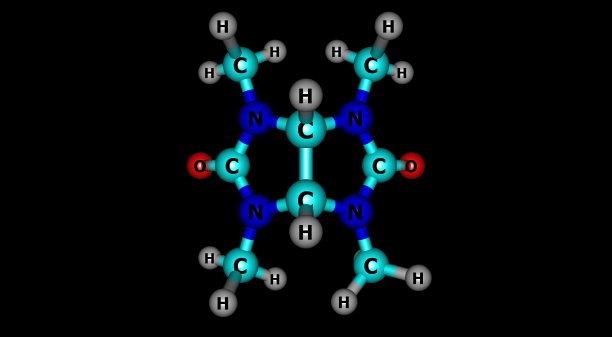 Mebicar分子结构孤立在黑色图片下载
