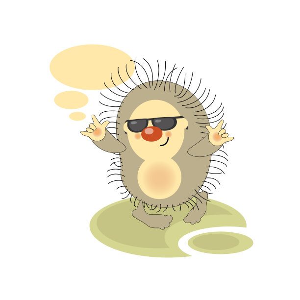 可爱的快乐有趣的字符为电话通信，信息。可爱的刺猬图片下载