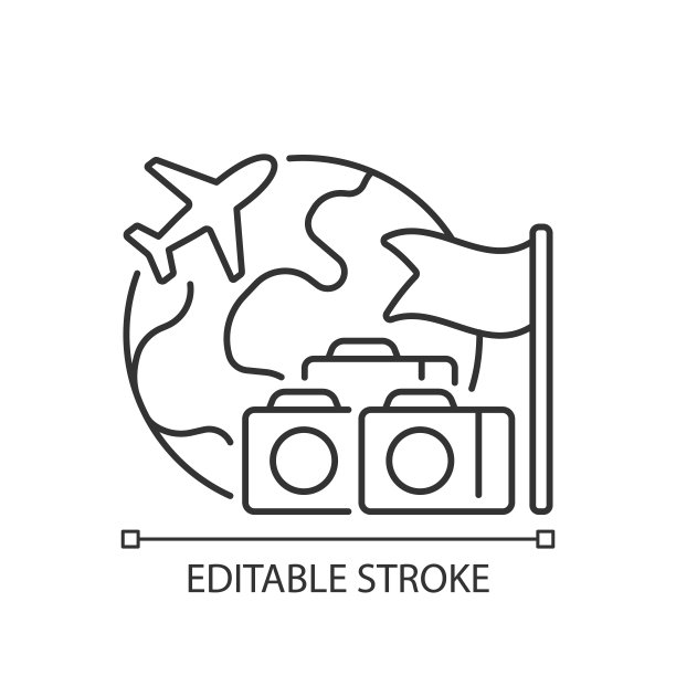 团体旅游线性图标图片下载