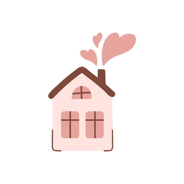 可爱的家，烟斗里有心形图片下载