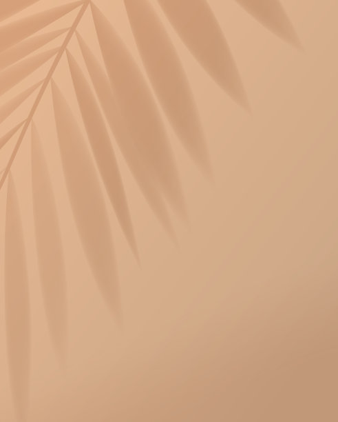 热带棕榈叶阴影在浅棕色的背景。矢量设计图片下载