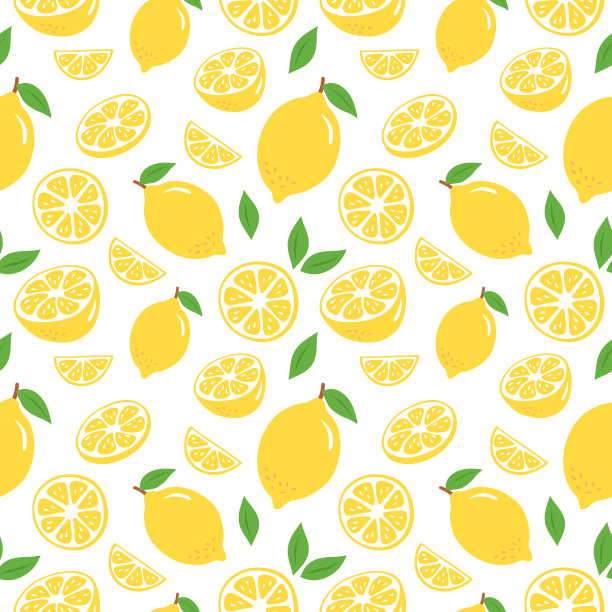 一个柠檬和树叶的图案图片下载