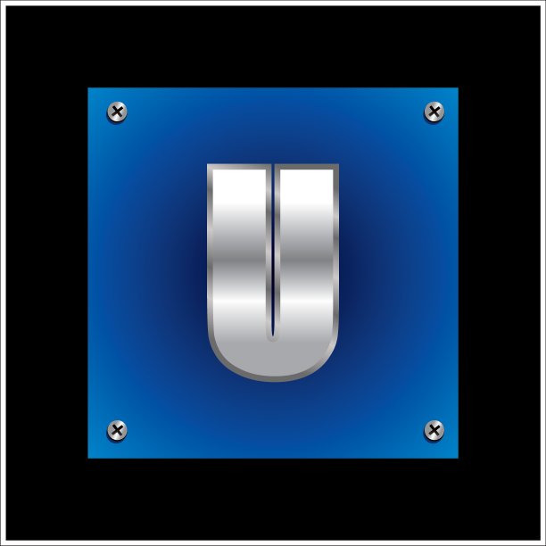 排版字体矢量图：蓝色金属字母A到Z图片下载