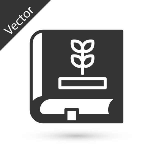 灰色书关于种子图标孤立在白色图片下载