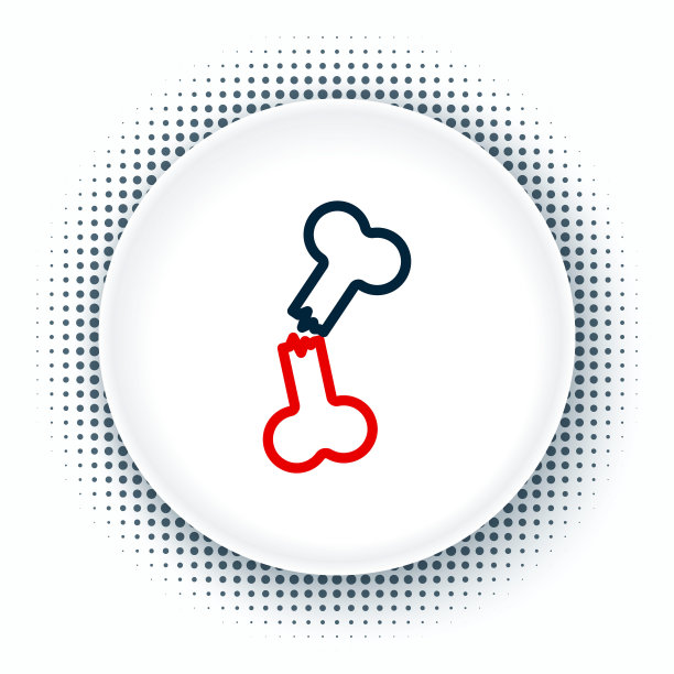 线人体骨折图标孤立在白色背景上。色彩斑斓的轮廓的概念。向量图片下载