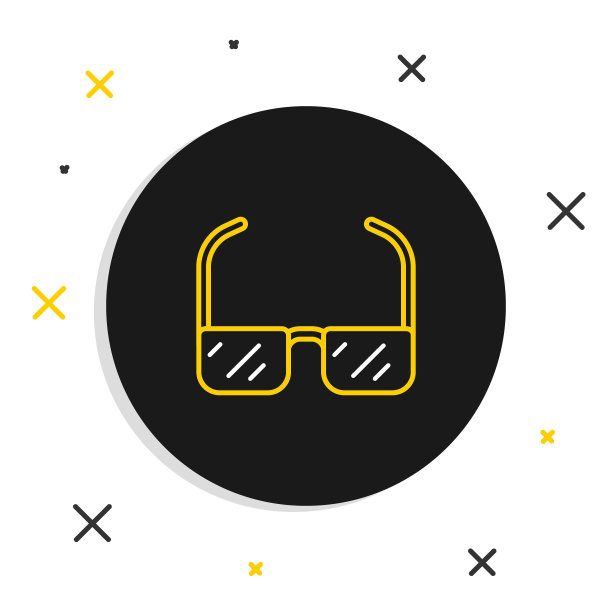 线路安全护目镜图标孤立在白色背景。色彩斑斓的轮廓的概念。向量图片下载