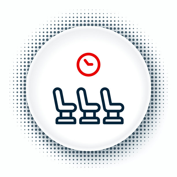 排队等候室图标孤立的白色背景。色彩斑斓的轮廓的概念。向量图片下载