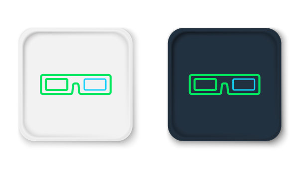 线电影眼镜图标孤立的白色背景。色彩斑斓的轮廓的概念。向量图片下载