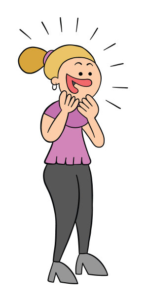 卡通女人很惊喜，矢量插画图片下载