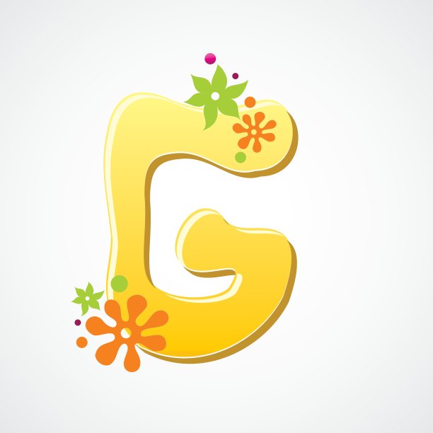 A到Z彩色花卉字母排版字体矢量素材图片下载
