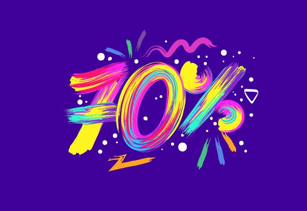 创意字体海报。字母与抽象丙烯颜料笔触在彩色的背景。矢量插图。图片下载