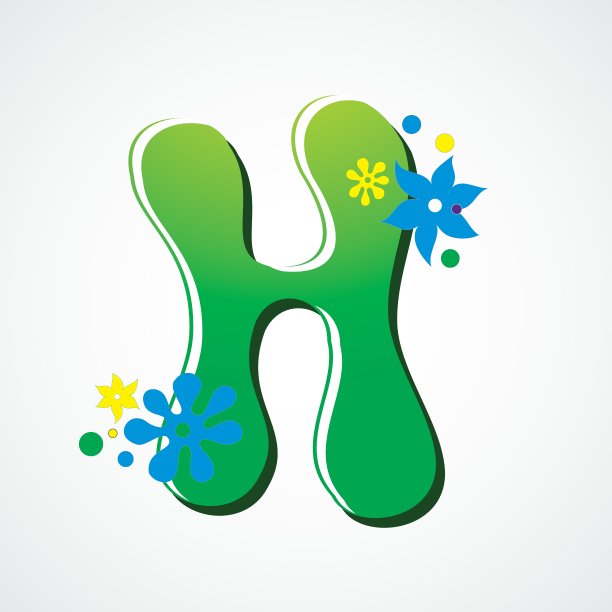 A到Z彩色花卉字母排版字体矢量素材图片下载