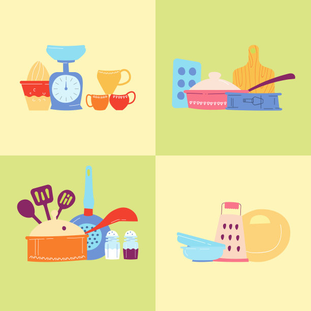 厨房用具为家庭烹饪提供了基础图片下载