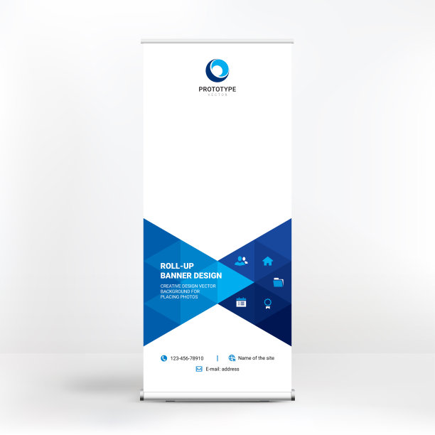 折叠式横幅设计，创意背景图形造型，现代户外广告设计图片下载