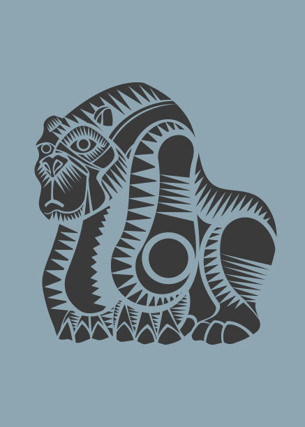 墨西哥大猩猩手绘矢量插图图片下载