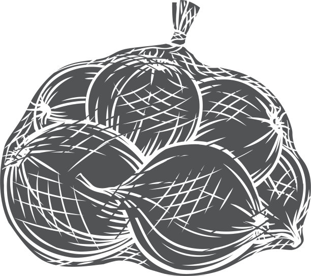 洋葱包装在网袋字形图标图片下载