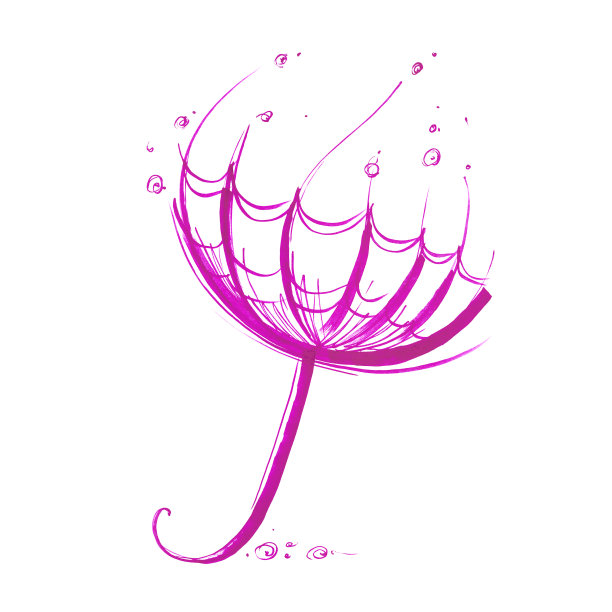 伞，雨，坏天气，线，标记，滑稽的素描图片下载