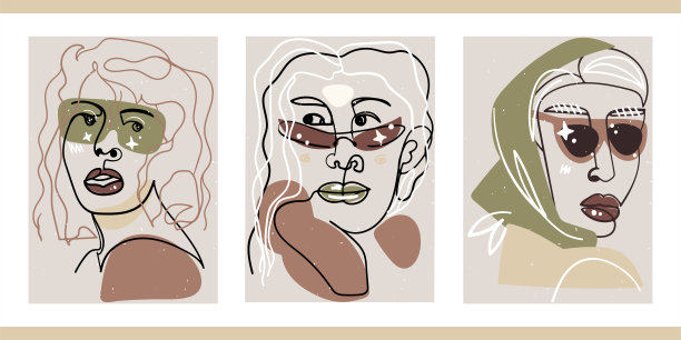 背景室内，社交网络，广告。卡通可爱的肖像图片下载