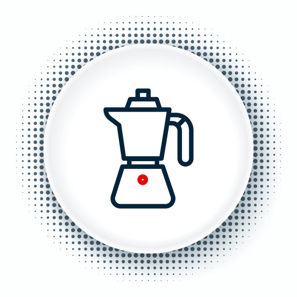 咖啡机moca壶图标孤立在白色背景上。色彩斑斓的轮廓的概念。向量图片下载