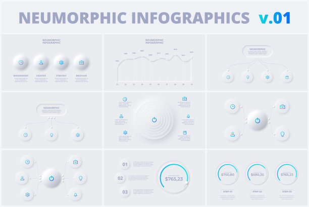 设置与neumorphic信息图设计模板图片下载